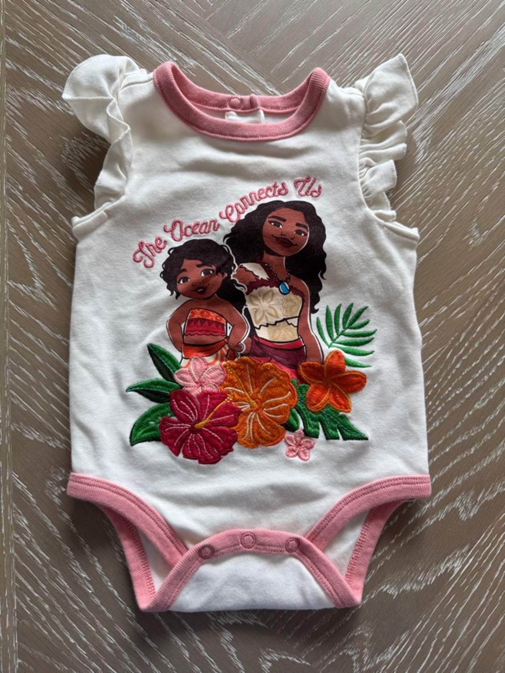 Disney Moana onesie from Disney store in Orlando